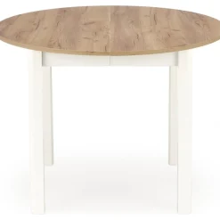 Matgrupp Berivan Ø102142 cm ek/vit med 4 st Industry stolar i borstat stål