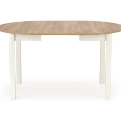 Matgrupp Berivan Ø102142 cm ek/vit med 4 st Industry stolar i borstat stål