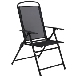 Matgrupp; bord med 6 st positionsstolar och parasoll + Textilskydd för utemöbler