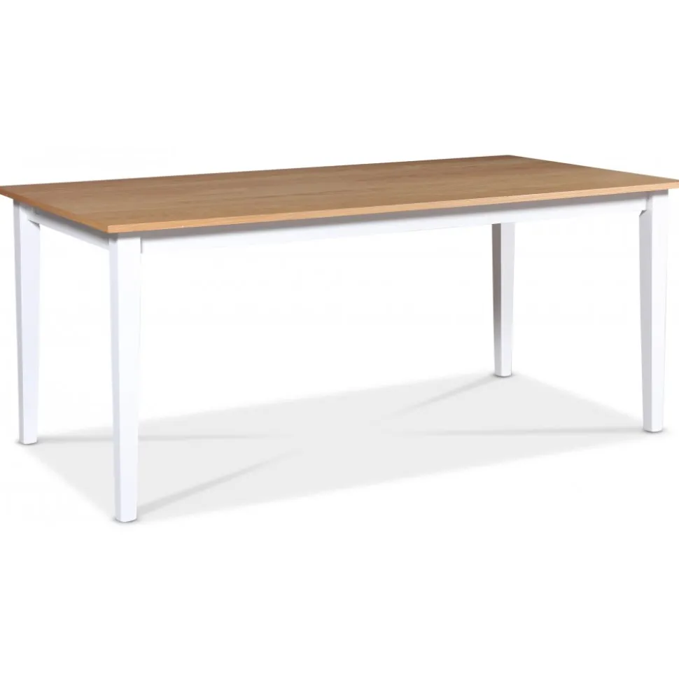 Matgrupp; bord 180x90 cm - Vit / oljad ek med 6 st stolar - Fårö