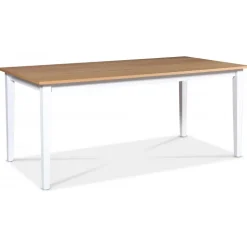 Matgrupp; bord 180x90 cm - Vit / oljad ek med 6 st stolar + 6.00 x Stolsdyna