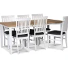 Matgrupp; bord 180x90 cm - Vit / oljad ek med 6 st stolar - Fårö + 4.00 x Möbeltassar