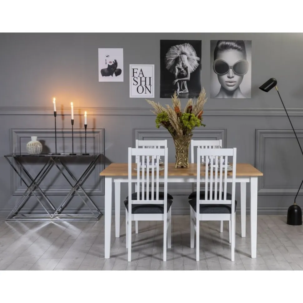 Matgrupp: Bord 140x90 cm med 4 stolar - Gåsö