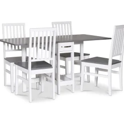 Matgrupp klaffbord med 4 stolar - Fårö + 4.00 x Stolsdyna