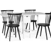 Matgrupp; Klaffbord med 4 st svarta pinnstolar + 4.00 x Stolsdyna
