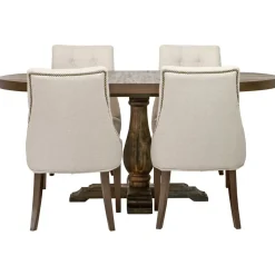 Matgrupp: Lamier matbord runt - brun + 4 st Tuva europa ver II stolar