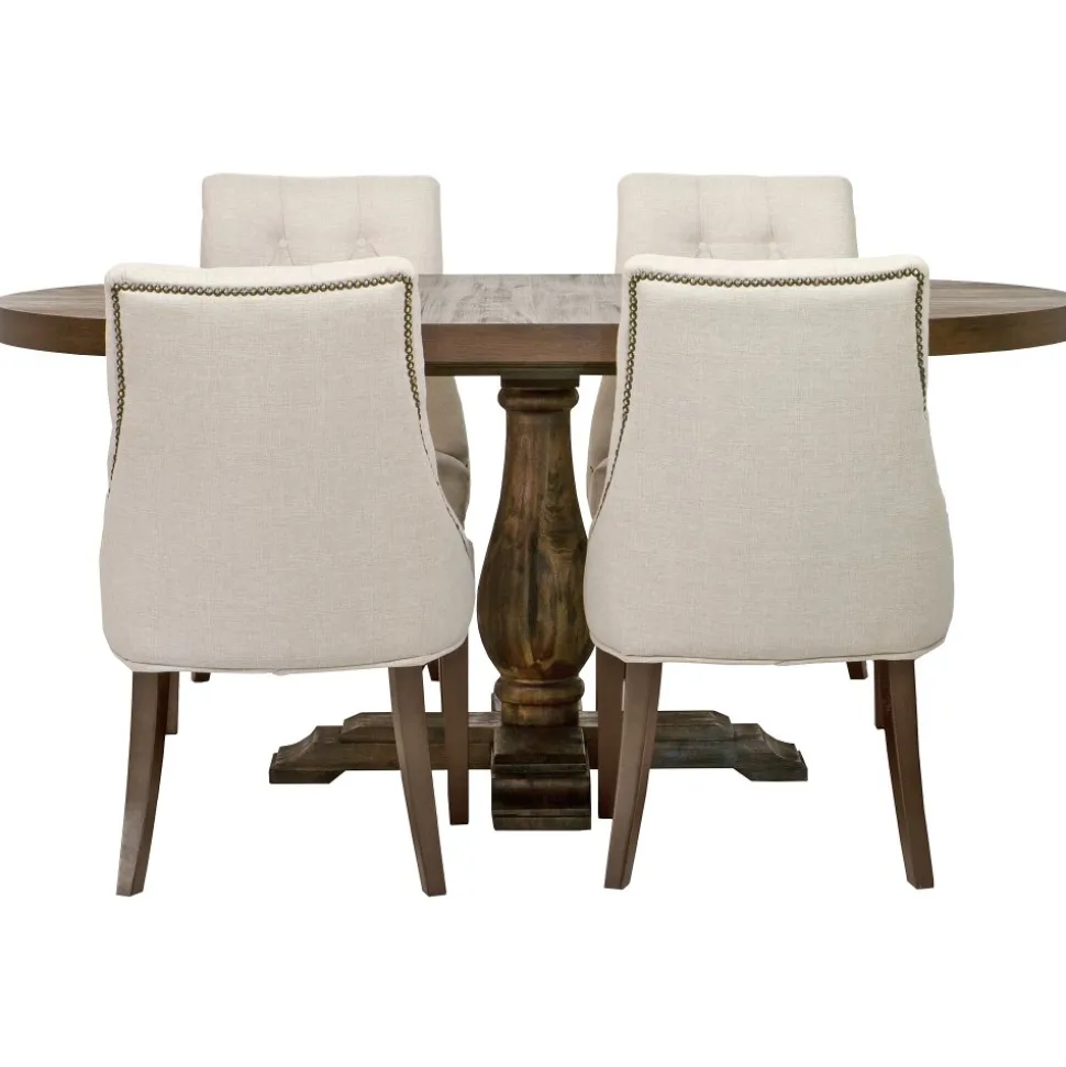 Matgrupp: Lamier matbord runt - brun + 4 st Tuva europa ver II stolar + 3.00 x Möbeltassar