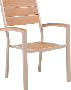 Matgrupp med 4 stolar och matbord 150 x 90 cm beige/ek - Las Vegas