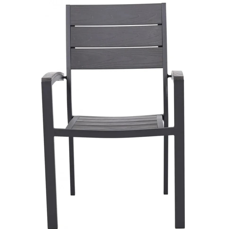 Matgrupp med 4 stolar och matbord 150 x 90 cm svart/grå - Las Vegas