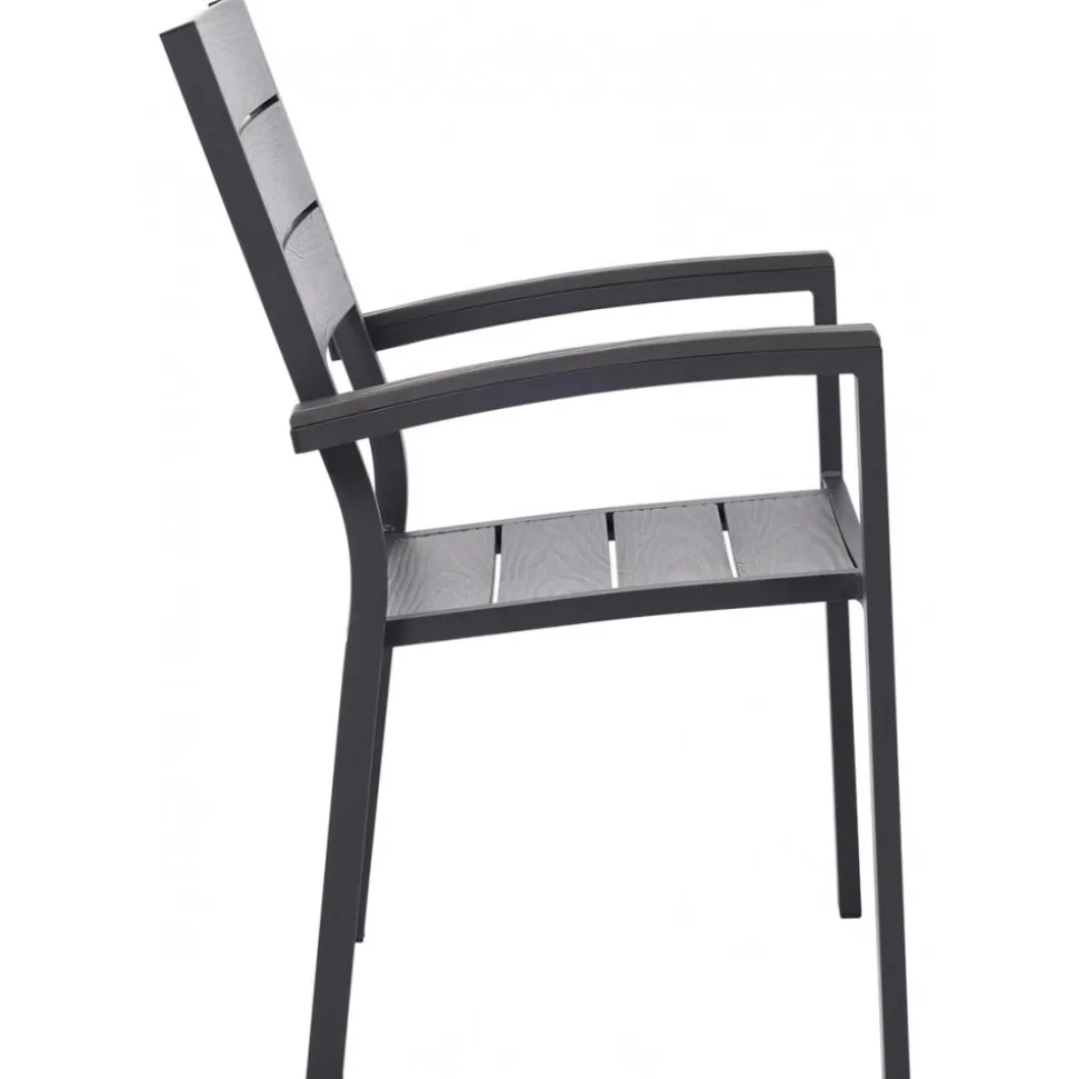 Matgrupp med 4 stolar och matbord 150 x 90 cm svart/grå - Las Vegas