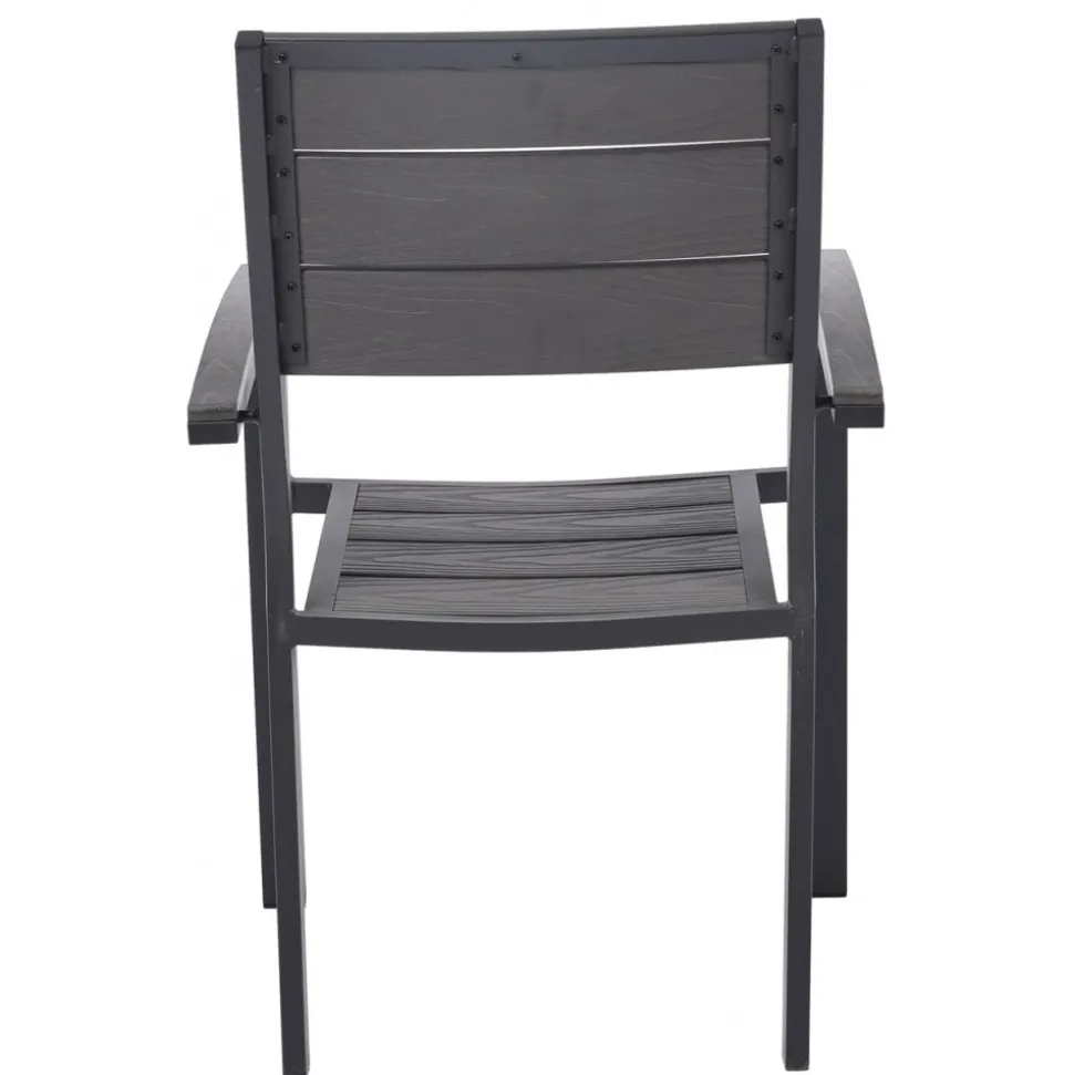 Matgrupp med 4 stolar och matbord 150 x 90 cm svart/grå - Las Vegas