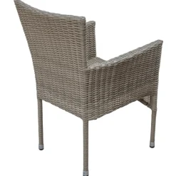 Matgrupp med 2 stolar och matbord Ø80 cm beige/rotting - Merca/Tor