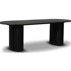 Matgrupp PiPi ovalt matbord 240 cm inkl 4 st Sunda matstol - Svartbets + 4.00 x Stolsdyna