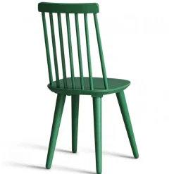 Matgrupp: Runt bord i Ek / Vit med 4 st gröna Pinnstolar + 4.00 x Stolsdyna