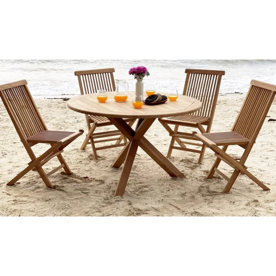 Matgrupp Saltö: Saltö runt bord Ø120 cm inklusive 4 st teakstolar
