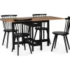 Matgrupp; Slagbord med 4 st pinnstolar - Svart / Ek - Fårö