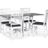 Matgrupp slagbord med fyra stolar vit / Grå - Fårö