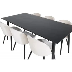 Matgrupp Slope 180x90 cm inkl 6 st Alice stolar - Svartbetsad ekfanér