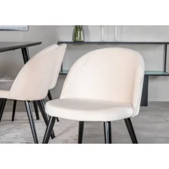 Matgrupp Slope 180x90 cm inkl 6 st Alice stolar - Svartbetsad ekfanér + 6.00 x Stolsdyna