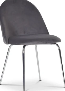 Matgrupp Sumner Ø80 cm ek/vit med 2 st Plaza stolar i grå sammet