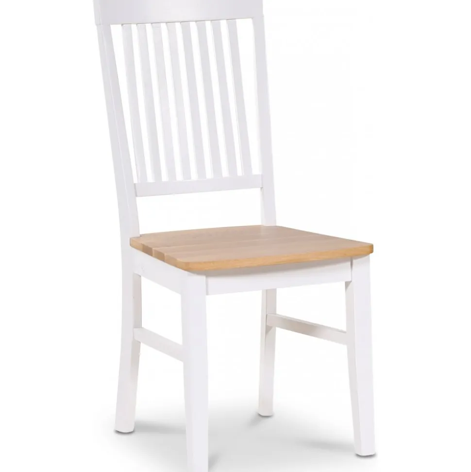 Matstol Dalarös i oljad ek/vit