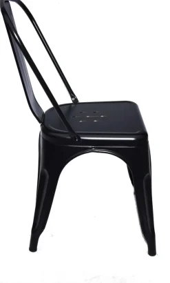 Matstol i metall svart + Textilrengöring för möbler