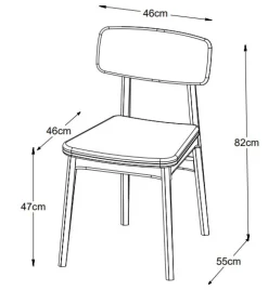 Matstol Kleppen i oljad ek stomme med brun PU sits