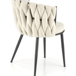 Matstol ljusbeige sammet