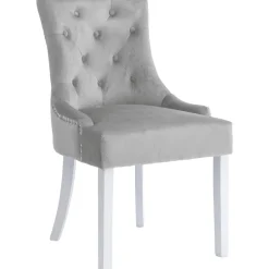 Matstol ljusgrå sammet - Tuva Decotique + Textilrengöring för möbler