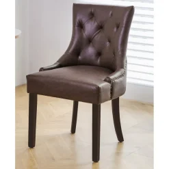 Matstol Tuva brun med mörkbruna ben + Textilrengöring för möbler