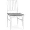 Matstol vit med grå sits