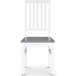 Matstol vit med grå sits