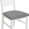 Matstol vit med grå sits