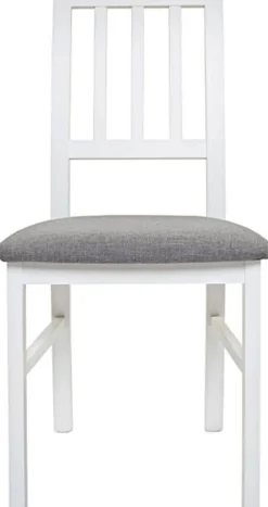 Matstol vit med grå sits