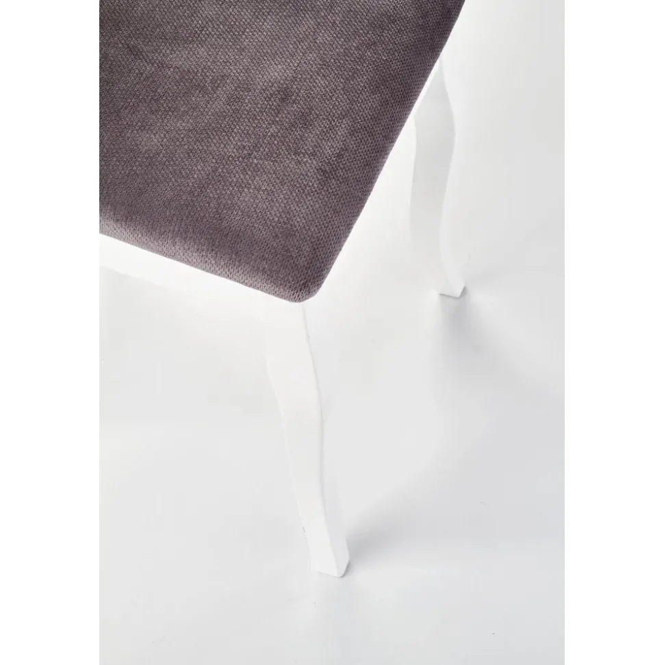 Matstol vitt trä med grå sits