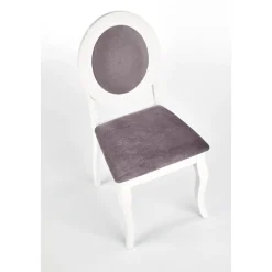 Matstol vitt trä med grå sits