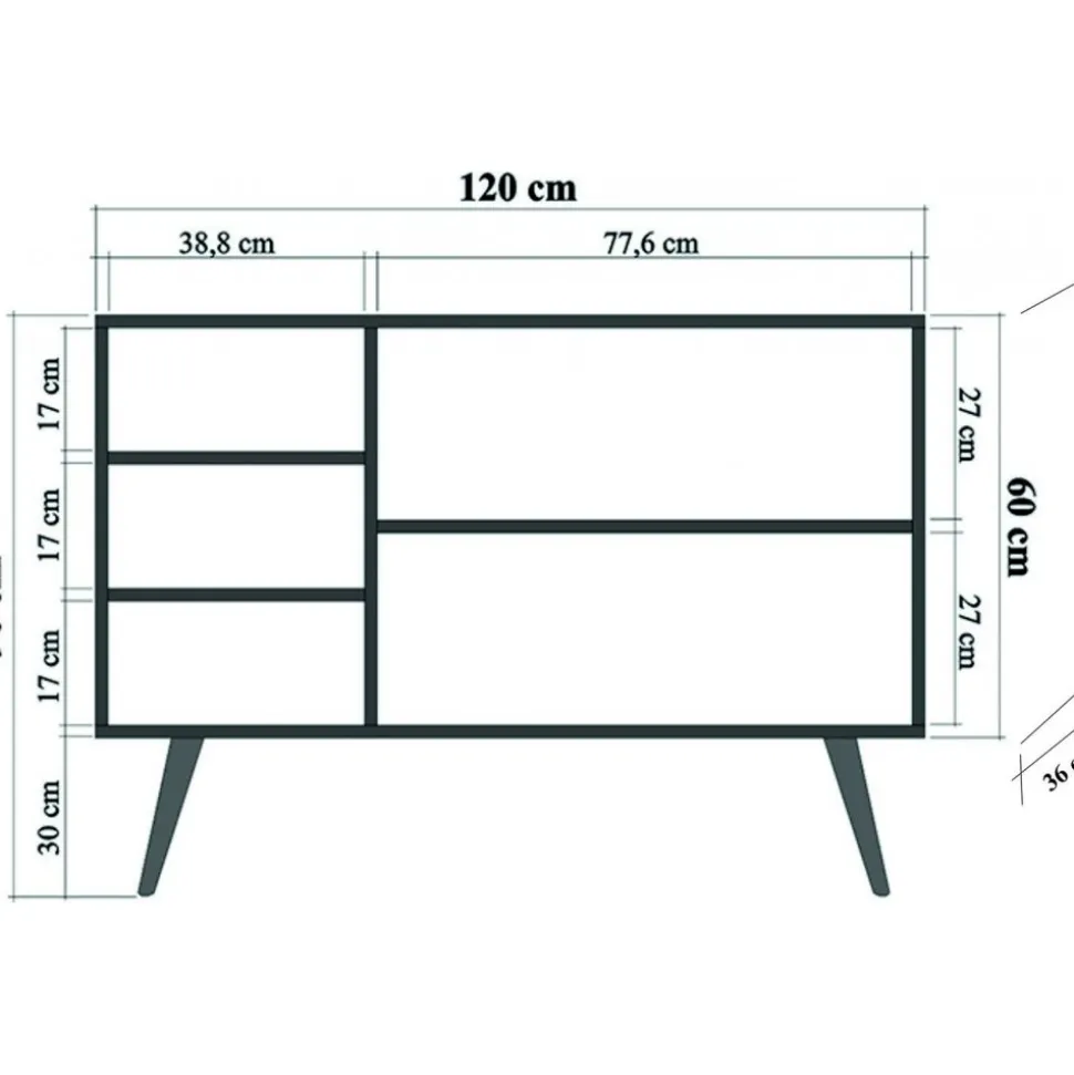Mega 220 skänk - Sonoma ek