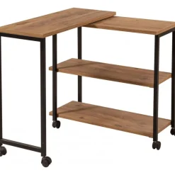 Melin sidobord 70 x 76 cm - Furu/svart