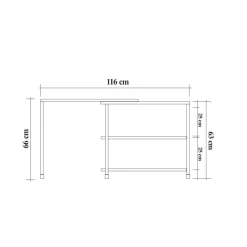 Melin sidobord 70 x 76 cm - Furu/svart