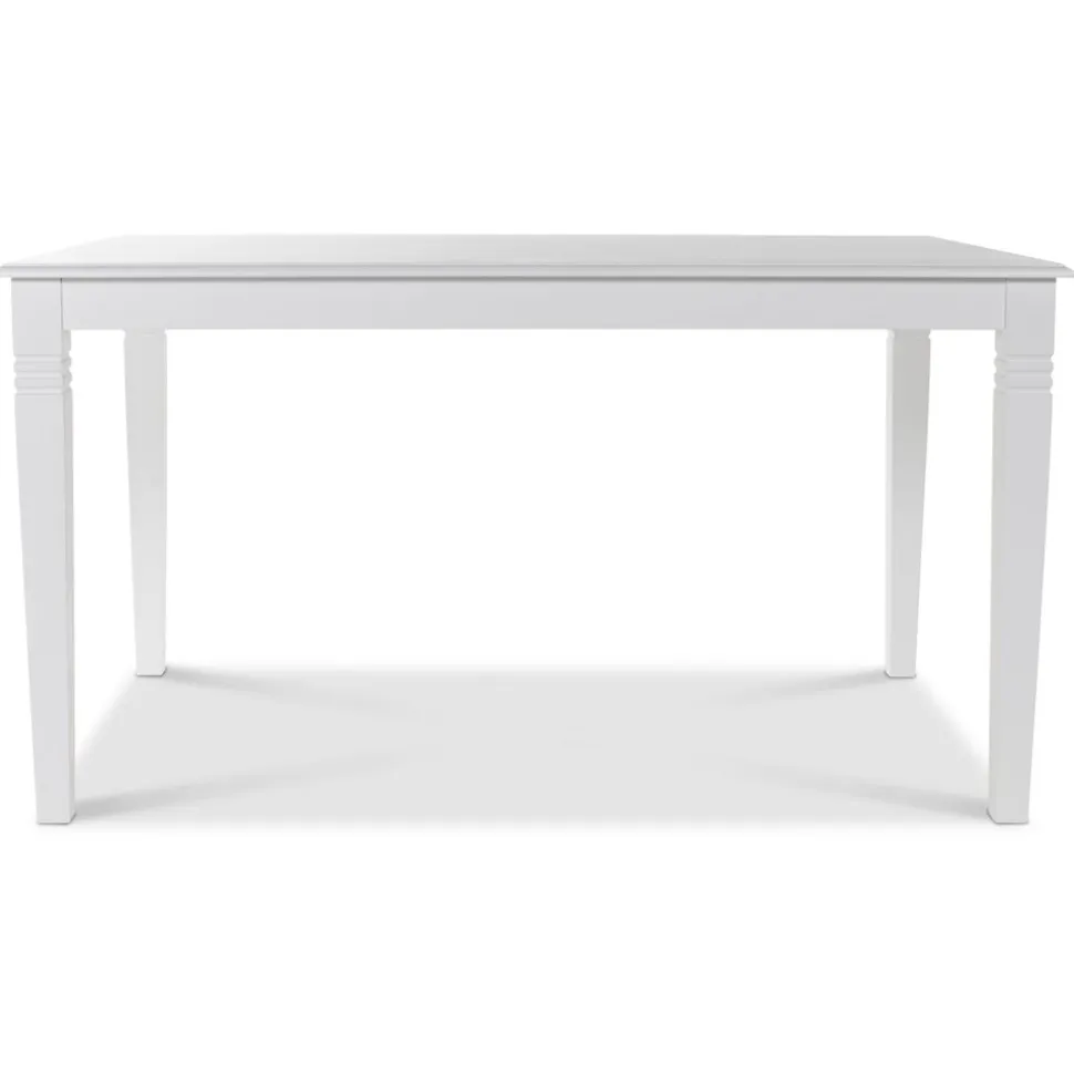 Mellby matgrupp 140 cm bord med 4 st svarta Karl pinnstolar - Vit / Svart