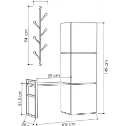 Mello skoskåp - Antracit/ljusbrun