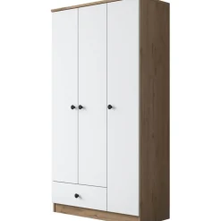 Mendy garderob 90 cm - Valnöt/vit