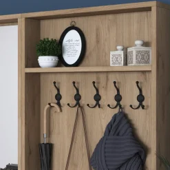 Mendy hallmöbel - Vit/valnöt