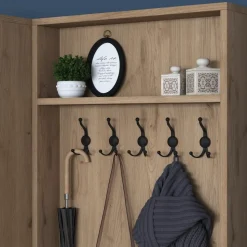 Mendy hallmöbel - Vit/valnöt