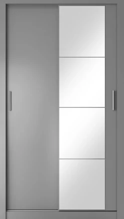 Mervyn garderob med skjutdörrar 120 cm - Grå / Spegel