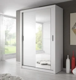 Mervyn vit garderob med skjutdörrar B150 cm