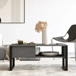 Metal soffbord 100 x 59,7 cm - Silver