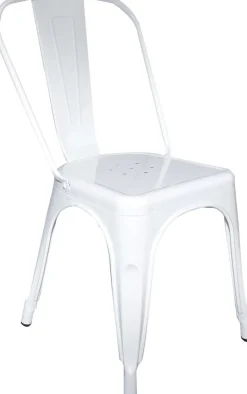 Metallstol vit stapelbar + Textilrengöring för möbler