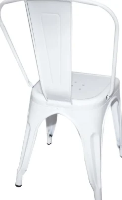 Metallstol vit stapelbar + Textilrengöring för möbler