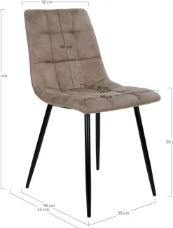 Middelfart Matstol - Ljusbrun/svart